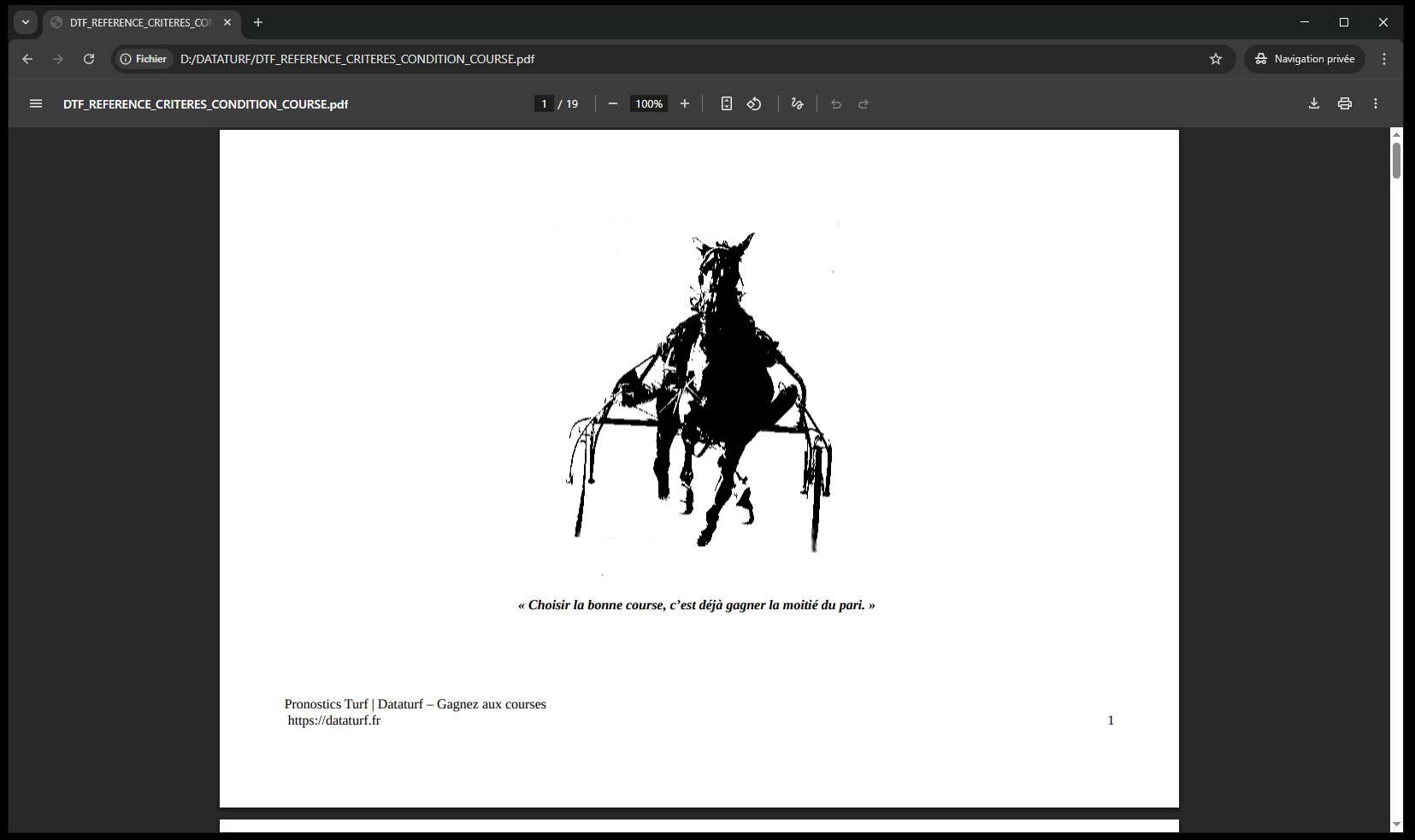 Bien débuter avec Trotstats - critères conditions de courses